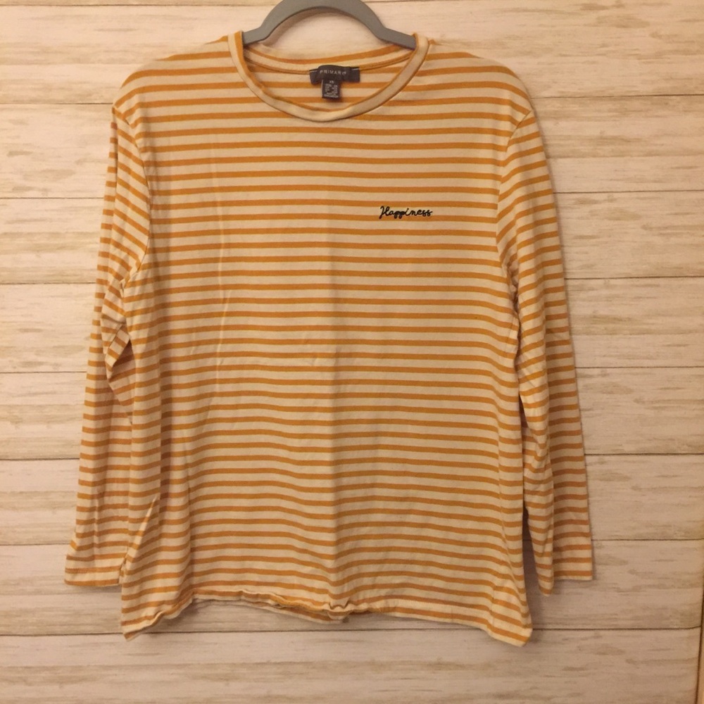 Primark Yellow Striped Happiness Long-Sleeve